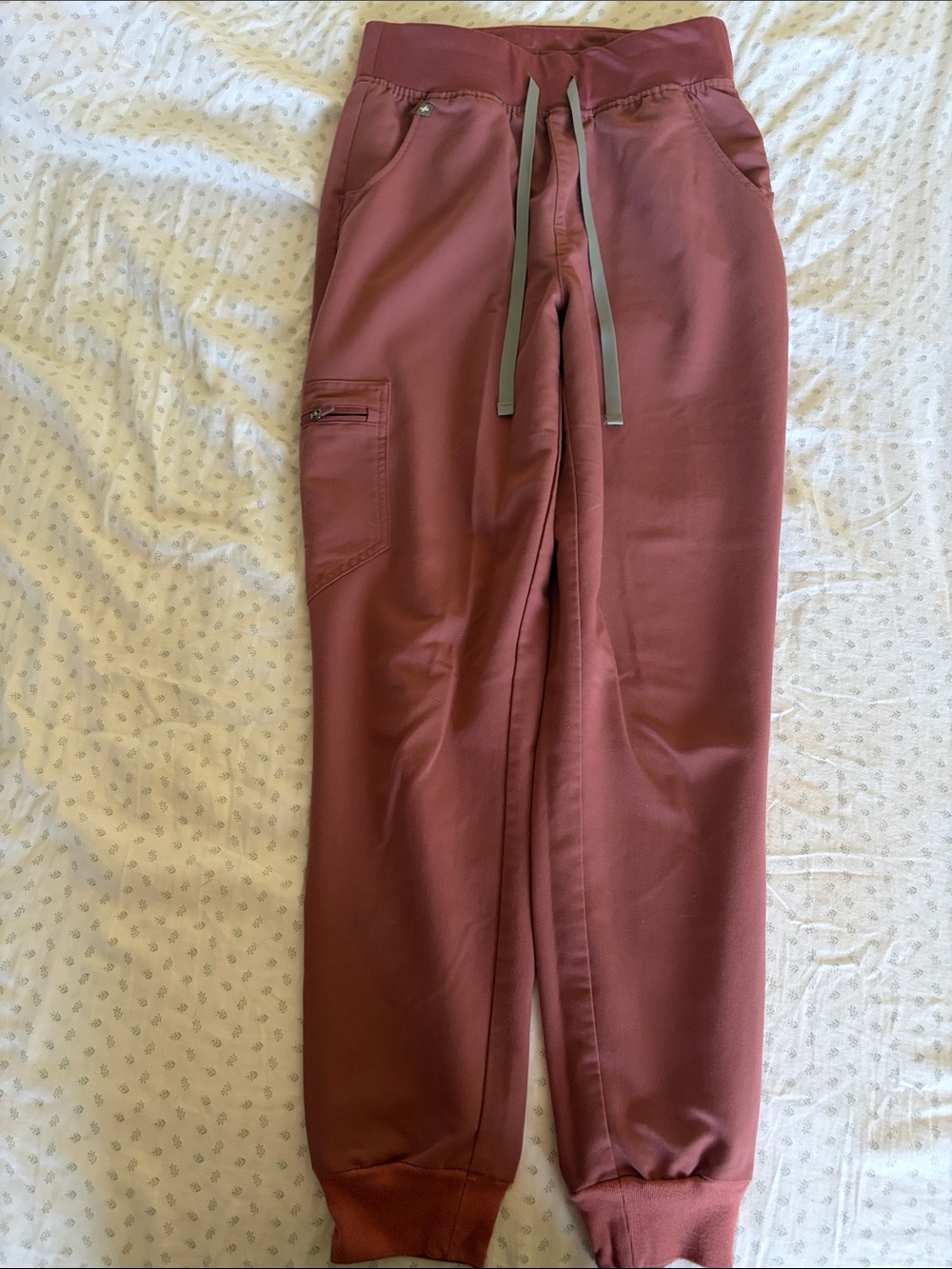Figs Jogger Scrub Pants Dusty Rose - Drawstring Waist